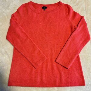 Talbots Pure Cashmere Sweater Women's Petite Medium Coral